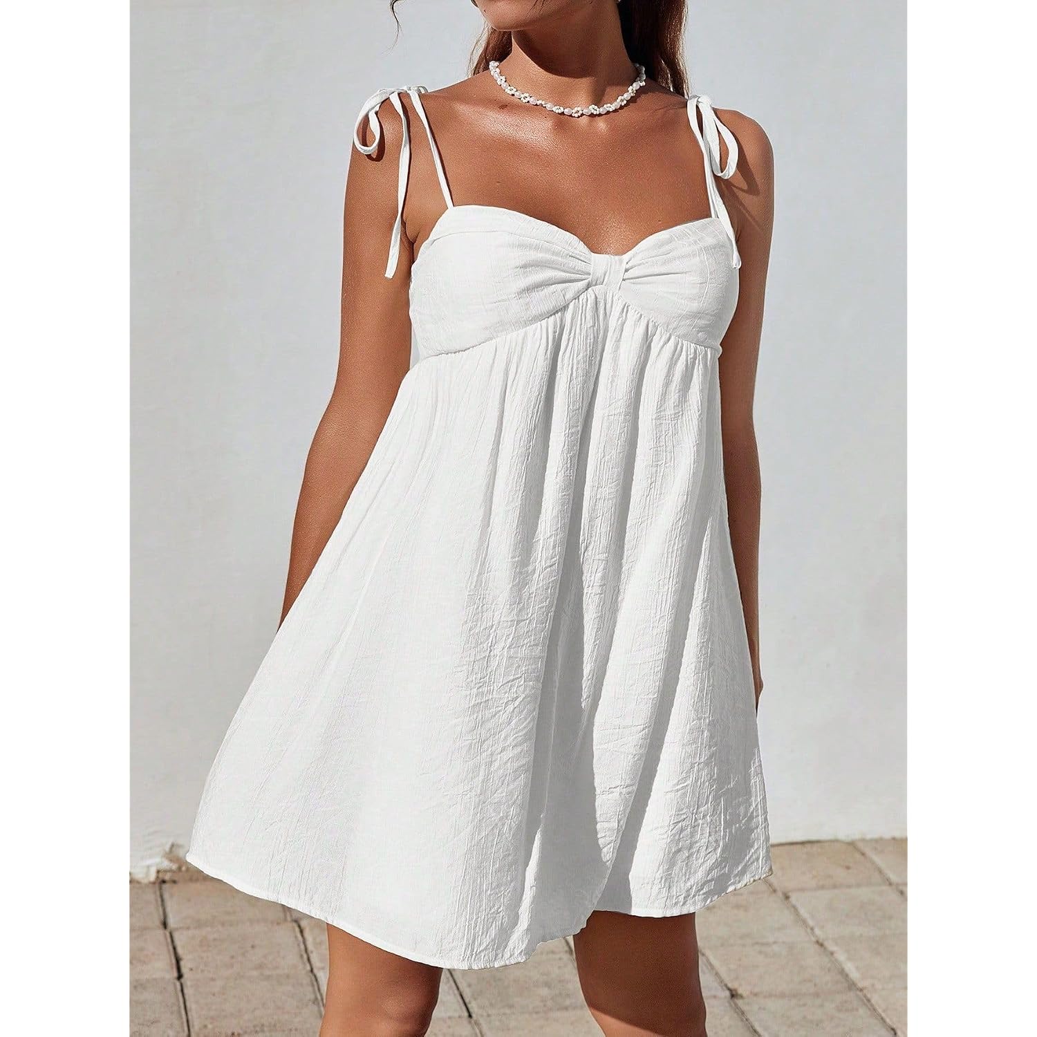 Narecte Casual Summer Dresses For Women Flowy Sun Dress Cute Mini Slip Dress Spaghetti Strap Dress