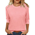 JomeDesign Womens Tops Casual 3/4 Sleeve Crew Neck Shirts Loose Fit Tunic Blouses Summer Tees
