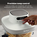 Ninja Crispi Pro 6-In-1 Glass Air Fryer | With Nontoxic, 6Qt & 2.5Qt Containers & Lids | Microwave, Freezer, Dishwasher Safe | 450°F Max Temp | 1800 Watt | Bone | As101Lg