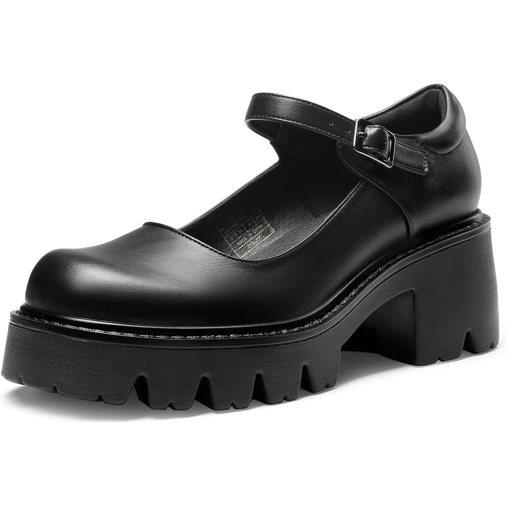 Dream Pairs Women'S Mary Janes Shoes Platform Dress Low Heel Chunky Pumps Round Toe Ankle Strap Pumps Shoes Oxfords Esther