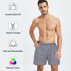 Mens Cotton Boxers Funny Woven Pattern Plaid Boxer Shorts Inseam Pajamas Single Pack