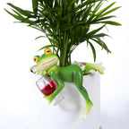 Miniature Frog Figurines Plant Decorations For Pots, Funny Frog Garden Decor Outdoor Gifts Women Frog Statue Planter Hugger For Flower,Yard,Lawn Ornament,3.94"X2.12"X3.94