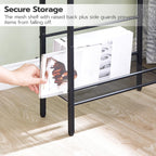 Hoobro Small Narrow Side Table With Charging Station, Skinny End Table For Small Spaces, Slim Nightstand With Usb Ports Outlet, Sofa Beside Table With Storage Shelf, Rustic Brown And Black Bf102Ubz01