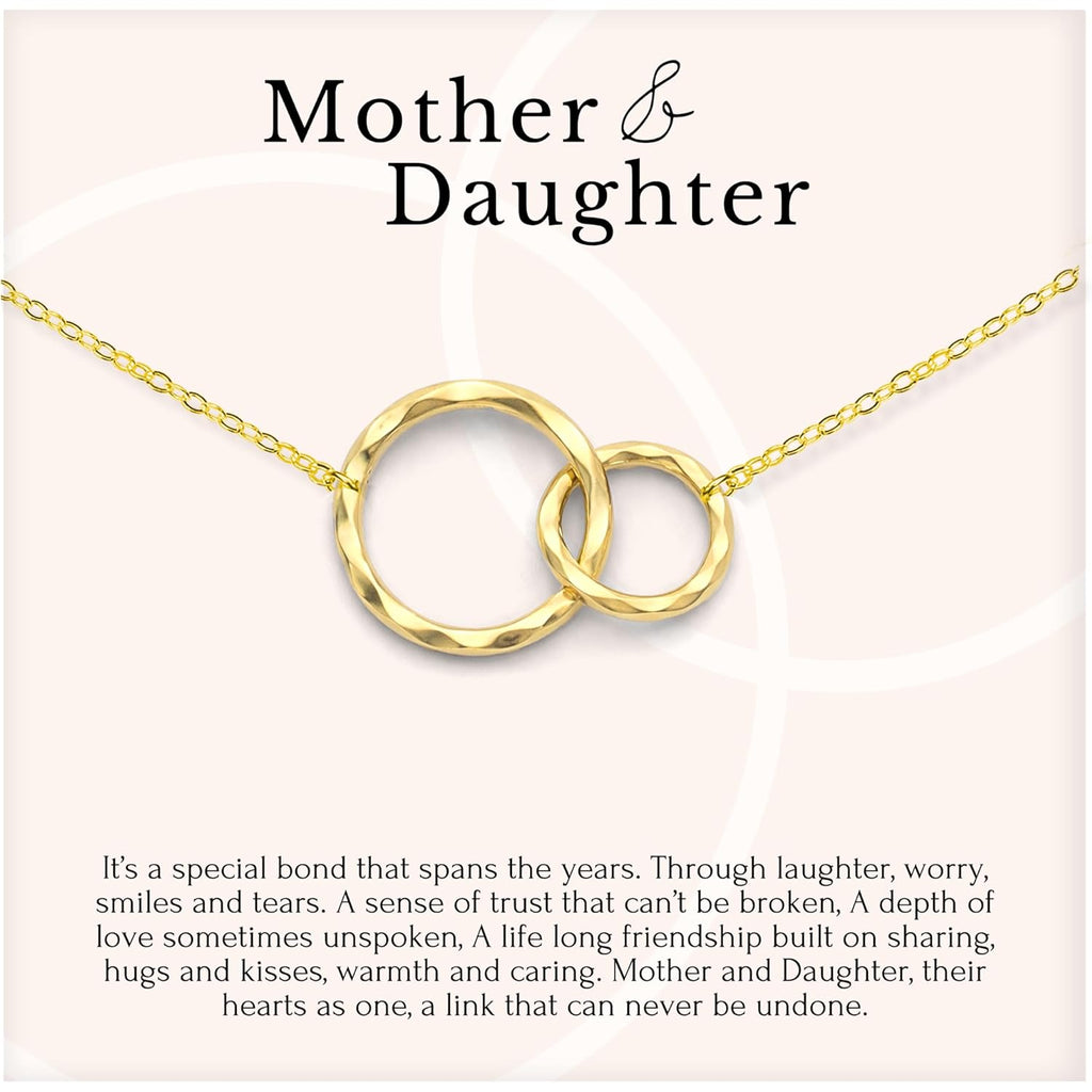 HOPE LOVE SHINE Mother Daughter Necklace With Message Card, Premium Jewelry Gift