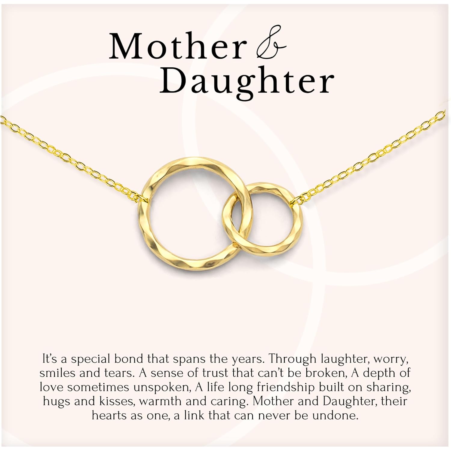 HOPE LOVE SHINE Mother Daughter Necklace With Message Card, Premium Jewelry Gift