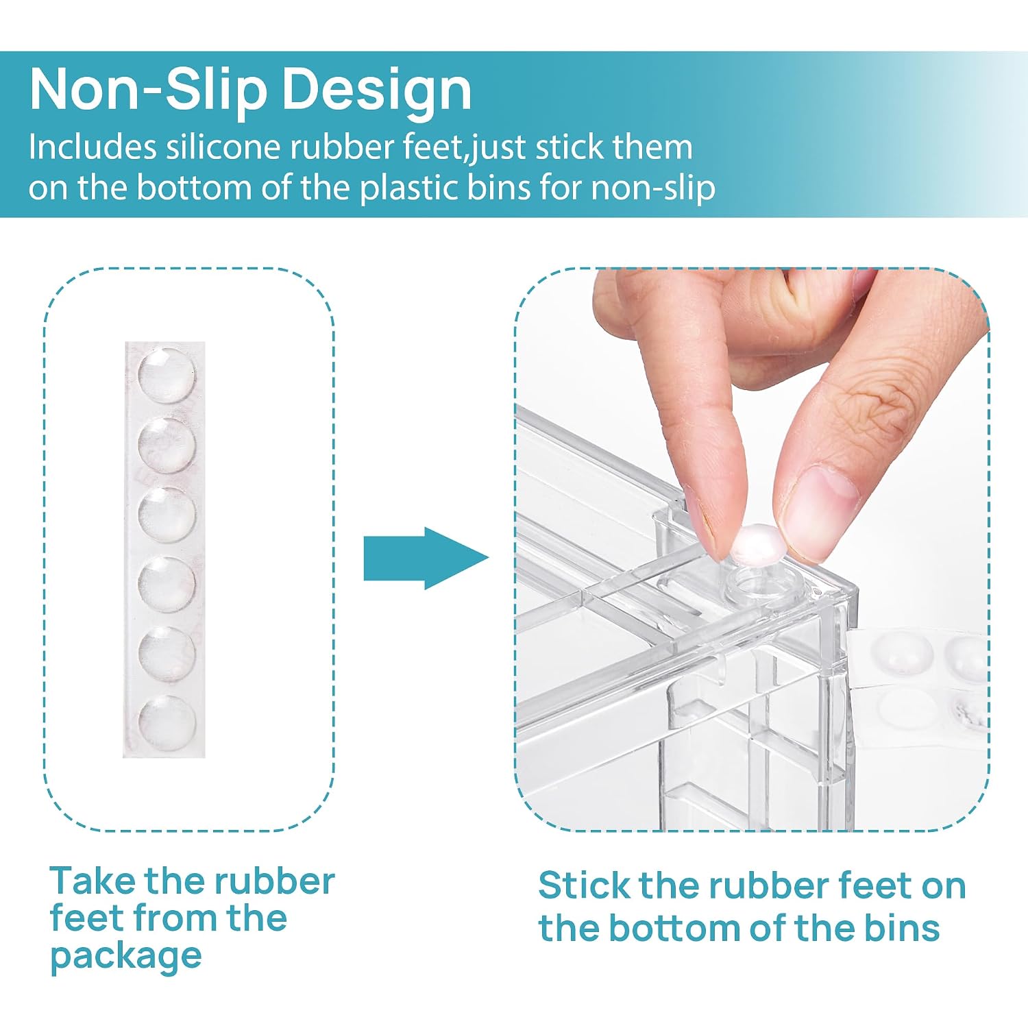 Vtopmart 4 Pack Clear Stackable Storage Drawers,Under Sink And Kitchen Organizers Storage,Easy To Assemble Plastic Drawers For Baby Bottle,Medicine, Bathroom,Cabinet And Pantry Organization