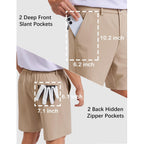 Coofandy Men'S Casual Shorts 7" Stretch Golf Shorts With 4 Pockets Quick Dry Lightweight Shorts Dress For Hiking Work