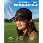 Transparent Sun Visor Hat for Women Men - UPF 50+ Clear Brim Adjustable Drawstring for Golf Tennis Pickleball