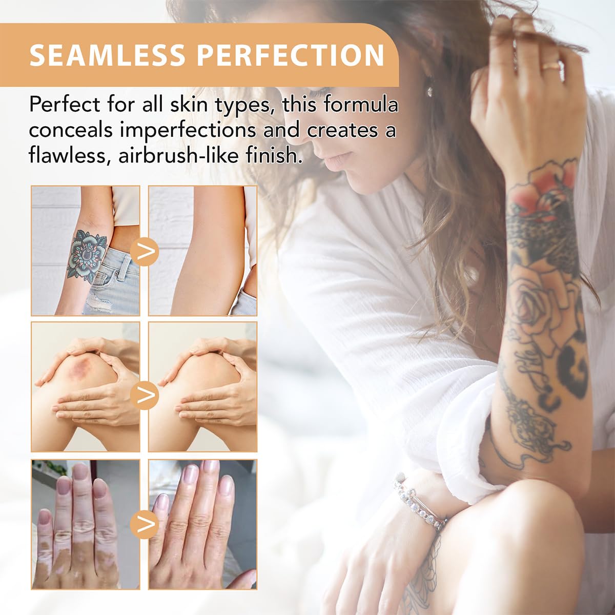 Leg And Body Makeup Waterproof No Transfer,Tattoo Cover Up,Leg And Body Scar Cover Up Makeup, No Transfer,Long Last Body Foundation,Evens Skin Tone (Medium Golw),118Ml
