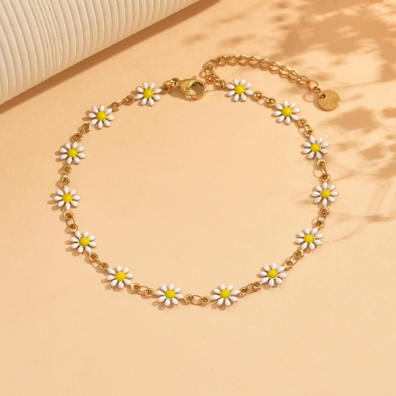 Anklets for Women, 18K Gold Plated Dainty Ankle Bracelets with Tennis, Pearl, Daisy, Lip, Snake Chain, Layered CZ Anklet Waterproof, Adjustable Boho Summer Beach Foot Jewelry