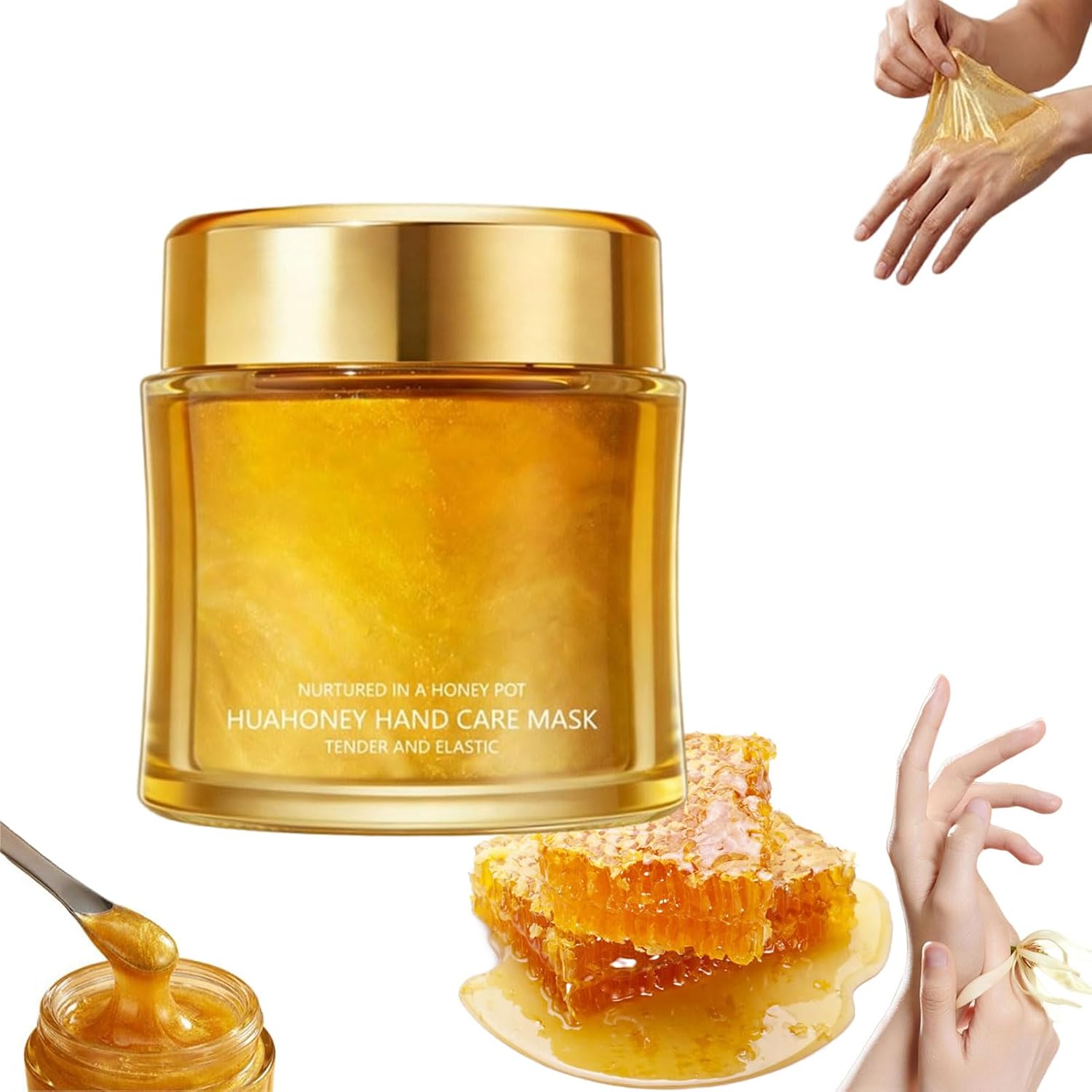 Moisturizing Nourishing Honey Hand Mask – Hydrating Peel Off Hand Wax Mask, Softens & Exfoliates Dry Skin, Nourishing Hand Care Treatment for All Skin Types (1Pc)