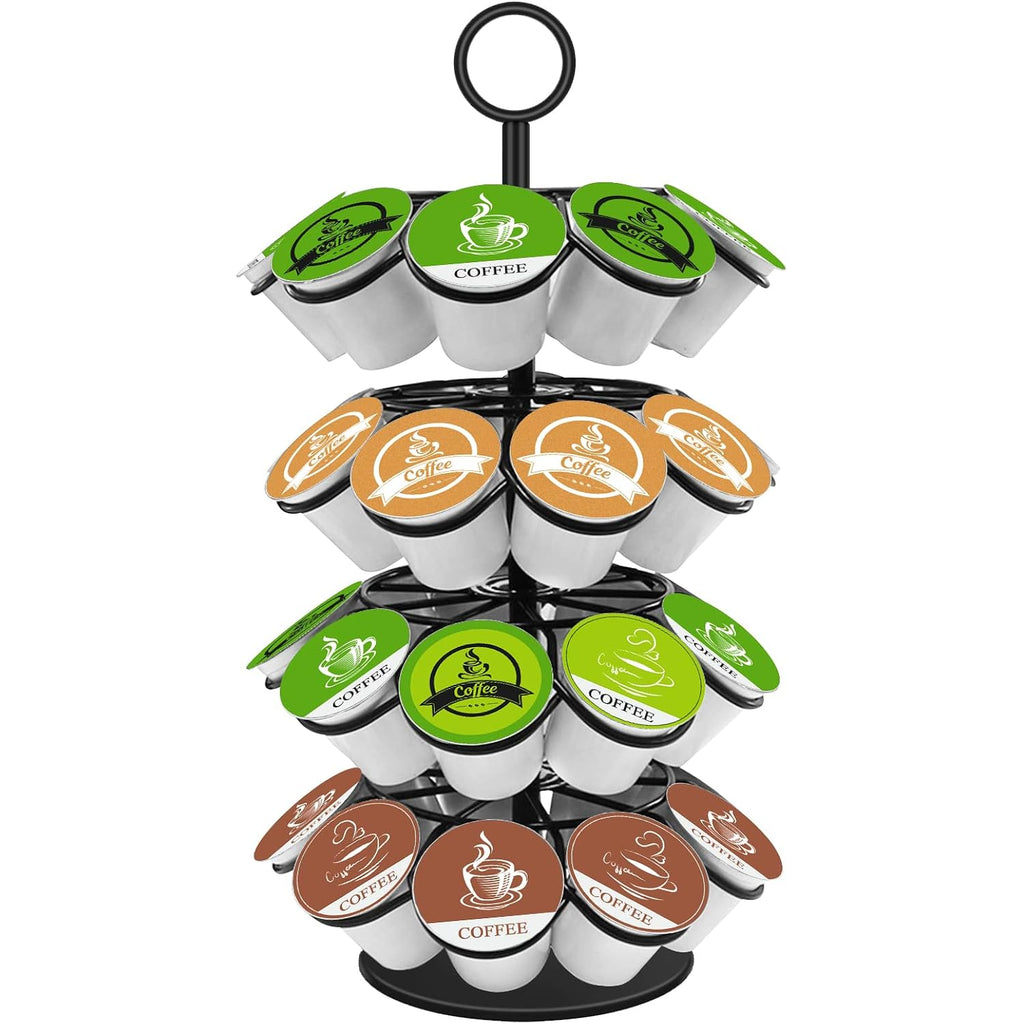 Kimiup Coffee Pod Holder, K Cup Organizer Compatible With K-Cups(36 Pods), Kitchen Detachable Coffee Pod Organizer For Countertop, Spins 360-Degrees