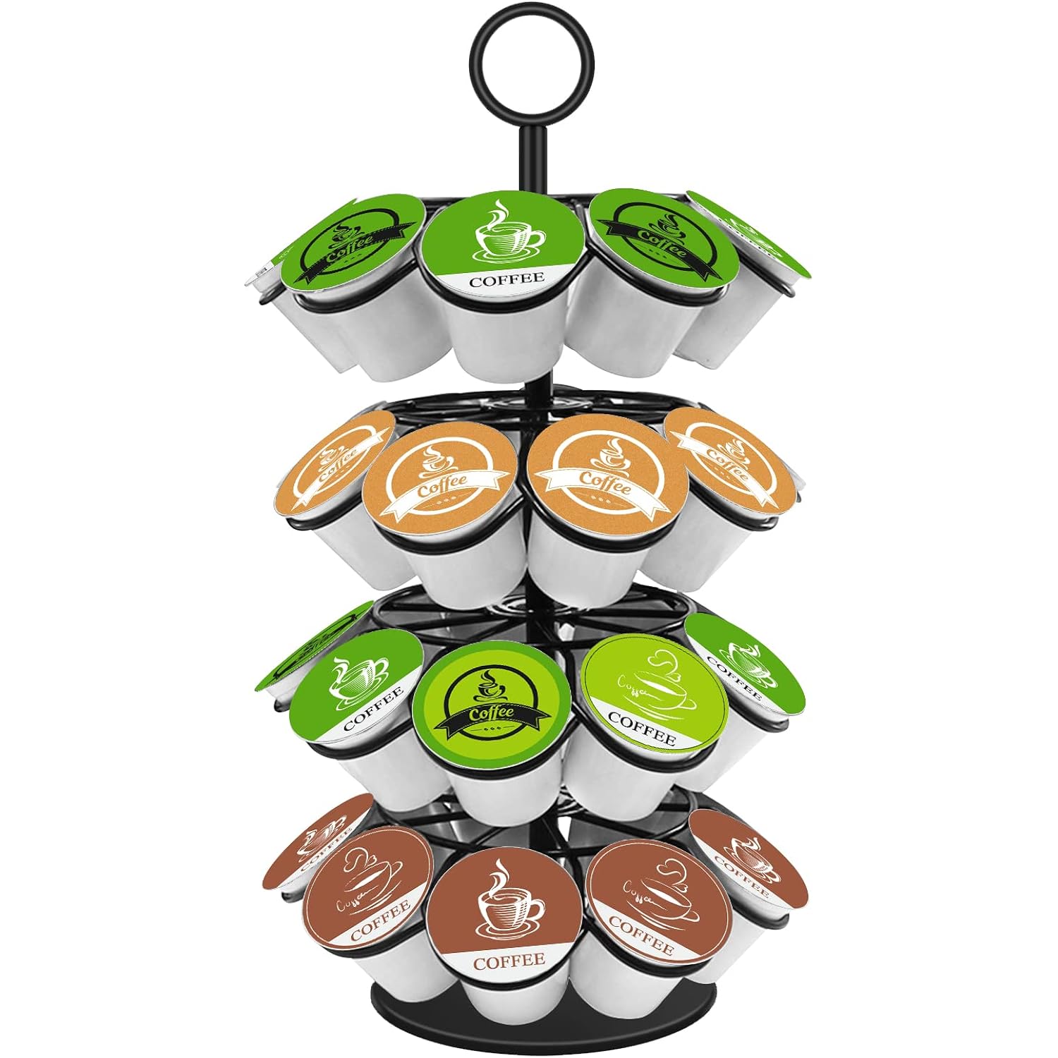 Kimiup Coffee Pod Holder, K Cup Organizer Compatible With K-Cups(36 Pods), Kitchen Detachable Coffee Pod Organizer For Countertop, Spins 360-Degrees