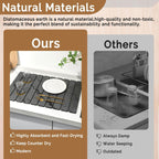 Large Stone Dish Drying Mat For Kitchen Counter, Quick Dry Stone Dishes/Bath Mats,Foldable Water Absorbing Diatomaceous Earth Drying Organizer Pad For Plate Rack Bottles Utensils(Dark Gray 24"×16")