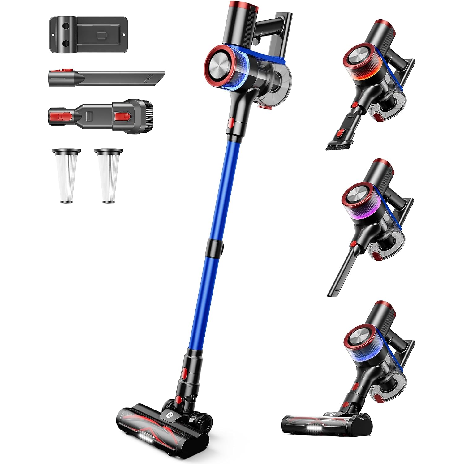 Nadaly Cordless Vacuum Cleaner, 550W 45Kpa 65Mins Vacuum Cleaners For Home, Stick Vacuum With Led Display, Anti-Tangle, Self-Standing, 8-In-1 Lightweight Vacuum For Hardwood Floor/Carpet/Pet Hair