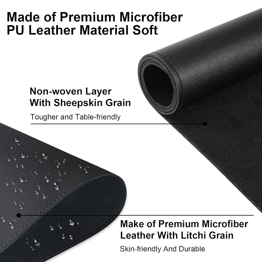 Diesisa Nail Art Table Mat,Foldable Nail Arm Rest Pad for Nails,Soft Microfiber PU Leather Nail Mat for Table,Waterproof Manicure Pad,Nail Table Pad for Nail Technician Salon Home-Black