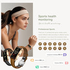 Elegant Smart Watch for Women Fitness Tracker with Step Counter Calorie Tracker Heart Rate Monitor Sleep Tracker IP68 Waterproof Activity Tracker Bracelet with AMOLED Touchscreen for iOS Android