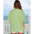 Rosemia Oversized Tshirts For Women Summer Short Sleeve Round Neck Graphic Tee Shirt