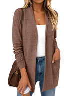 LILLUSORY Cardigan for Women Lightweight Cardigans Fall Fashion Outfits | Open Front Long Cardigan with Pockets, Business Casual Travel Outfits
