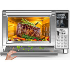 Nuwave Bravo Xl Pro Air Fryer Toaster Oven, Improved 100% Super Convection, Quicker & Crispier Results, 100 Presets, Multi-Layer Even Cooking, 50-500F, Smart Probe, Pfas Free, 30Qt, Stainless Steel