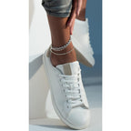 Miabella 925 Sterling Silver Diamond-Cut Oval and Round Bead Ball Chain Anklet Ankle Bracelet for Women, Made in Italy
