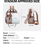 Clear Small Backpack Purse For Women, Designer Transparent Shoulder Handbag, Pvc Mini Clear Bag For Stadium Approved