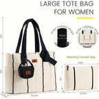 Showkoo Puffer Tote Bag For Women, Lightweight Quilted Tote Handbag With Mini Pouch, Nurse Bag For Travel College & Daily Use