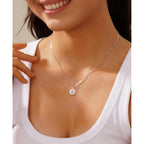 TUHE Moissanite Necklace 0.1-12 Carats 18K Gold Vermeil 925 Sterling Silver Necklace 3-15MM Solitaire D Color VVS1 Round Lab Created Moissanite Pendant Dainty Gold Necklaces for Women Jewelry Gifts