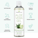 Kinrose Care, 12Oz Aloe Vera Gel For Face, Skin, Hair & Sunburn Relief - From Pure Organic Aloe Vera (99%) - Cold Pressed, Vegan, Unscented - Made In Usa.