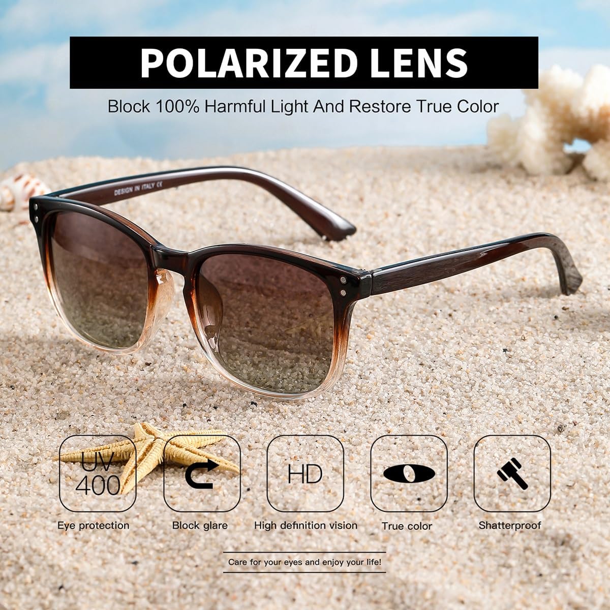 Polarized Sunglasses for Women Classic Retro Trendy Style Sun glasses UV 400 Protection(3 Pack)