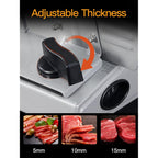 Meat Slicer, 200W Electric Food Slicer with 2 Removable 7.5" Stainless Steel Blades and Stainless Steel Tray, Child Lock Protection, Adjustable Thickness, Food Slicer Machine for Meat Cheese Bread