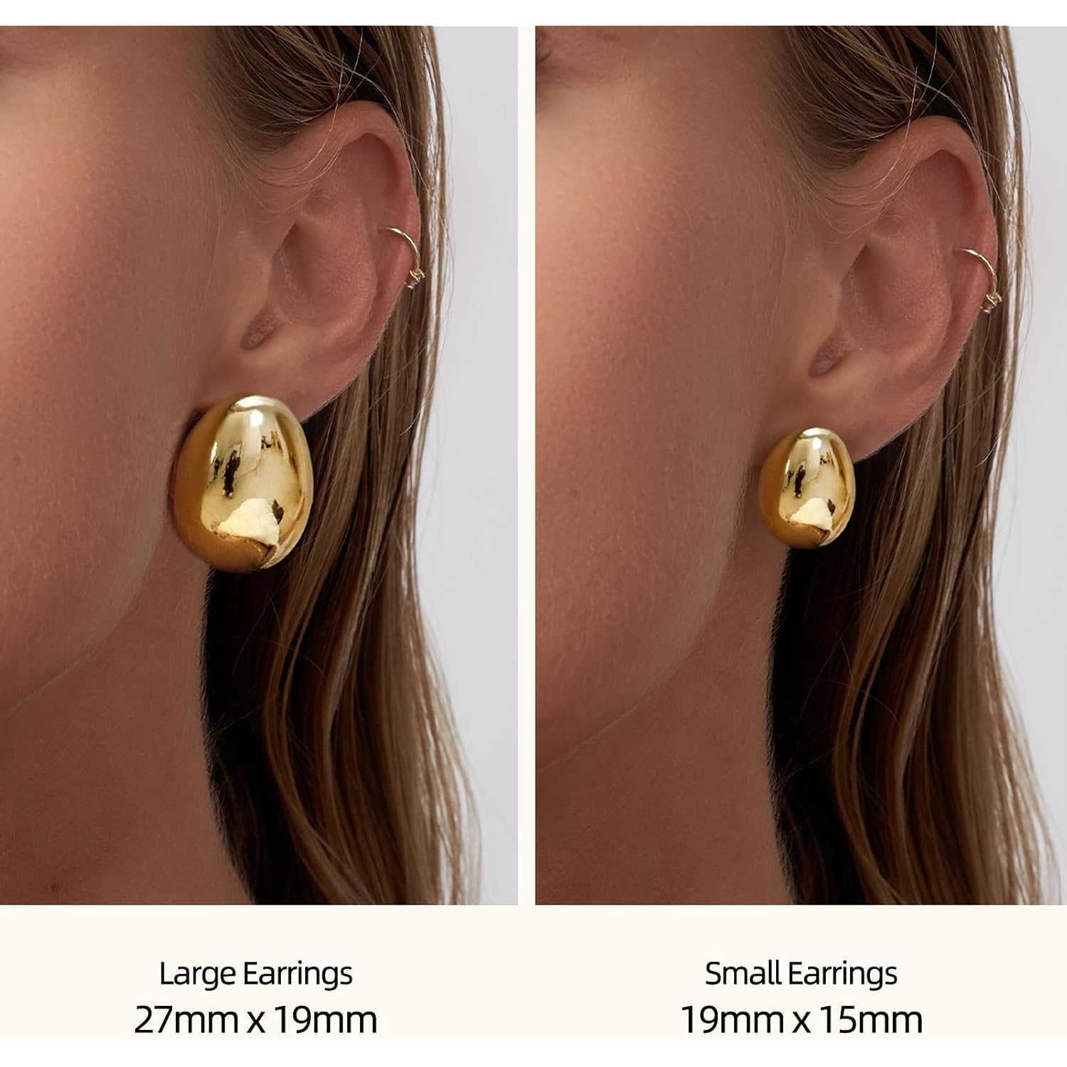 Risamil 2/3 Pairs Chunky Gold Earrings for Women Trendy, 14K Gold Plated Statement Earrings for Women Big Large Higgie Hoop Earrings Hypoallergenic Stud Earring Sets Gold Jewelry Set for Women Fashion Accessories