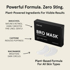 Bro Mask Under Eye Patches For Men - Cooling Eye Patches For Dark Circles And Puffiness With Caffeine, Niacinamide, Hyaluronic Acid (6 X 1 Pairs)