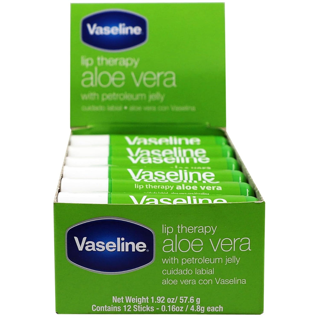 Vaseline Lip W/O Backer Card Aloe - 12 Pack Box