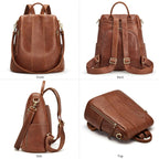 S-Zone Leather Backpack Purses For Women Antitheft Rucksack Shoulder Bag Medium