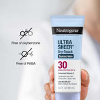 Neutrogena Ultra Sheer Dry-Touch Sunscreen Spf 30 For Face & Body, Lightweight Non Greasy Broad Spectrum Uva/Uvb Protection, No White Cast, Water Resistant (80 Min) Travel Sunscreen Lotion, 3 Fl Oz