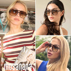 mosanana Oversized Aviator Sunglasses for Women and Men with Polarized Lens MS52243 C7-tortoise