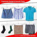 Deilsy™ Pants Hangers With Clips 12 Pack – 14 Inch Clear Plastic Skirt Hangers, 360° Swivel Hook, Clip Hangers For Pants, Skirts, Jeans, Shorts & Trousers – Space Saving, Non-Slip