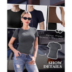 Tnnzeet Basic Tees For Women - Slim Fit Short Sleeve T Shirts Crew Neck Casual Cute Y2K Clothes Trendy Crop Tops Outfits 2026