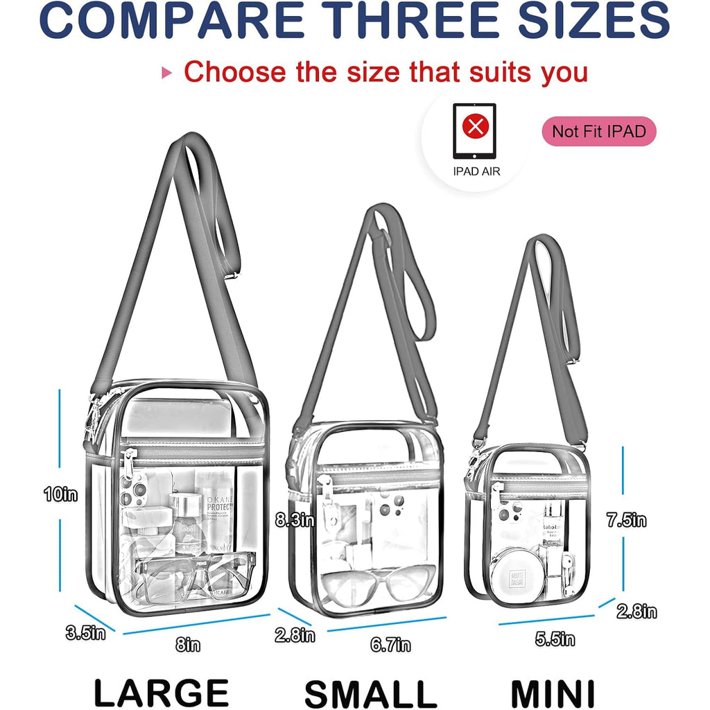 Clear Purse Stadium Transparent Messenger Bag Stadium Approved For Men And Women Clear Crossbody Bag