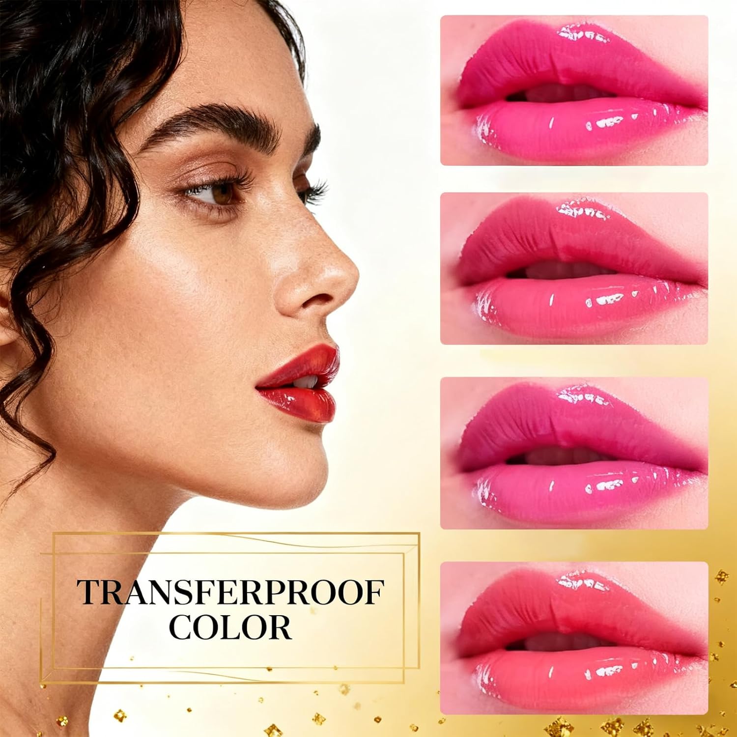 Sulily 2Pcs Color Changing Lipstick, Skin-Adaptive Lipstick, Ph Lip stick Color Changing 24 Hours Long Lasting & Moisturizing Lip Gloss, Clear Lip stick for Women, Birthday Gifts for Women, Gold