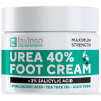 Lavinso Urea Cream 40 Percent for Feet with Maximum Strength - Foot Cream for Calluses and Dry Cracked Heels - Rough Skin Repair for Men and Women