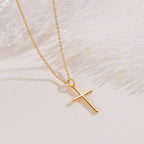 Gold Cross Necklaces for Women 14K Gold Cross Necklace for Women Crosses Pendant Necklace for Womens Smooth Lines and Timeless Charm Small Crosses Chain for Womens