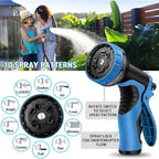 100 Ft Expandable Garden Hose - Kink Free Flexible Water Hose 100Ft With 10 Pattern Spray Nozzle, 3/4 Solid Brass Connectors, Retractable Latex Core - Lightweight Expanding Hose