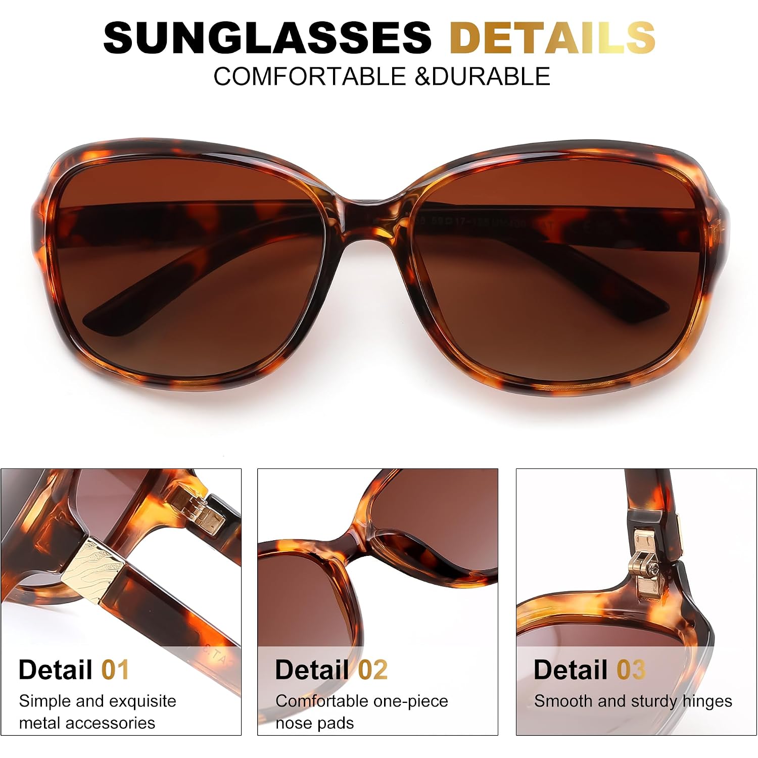 Feisedy Polarized Sunglasses For Women Classic Vintage Square Wraparound Uv400 Protection Shade B0309