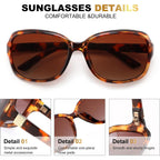Feisedy Polarized Sunglasses For Women Classic Vintage Square Wraparound Uv400 Protection Shade B0309