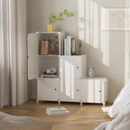 Cube Storage Organizer, 6-Cube Shelves Unit With Doors, Diy Stackable Plastic Clothes Organizer For Bedroom And Under Stairs Storage Unit, Each Compartment 30 X 30 X 30 Cm White