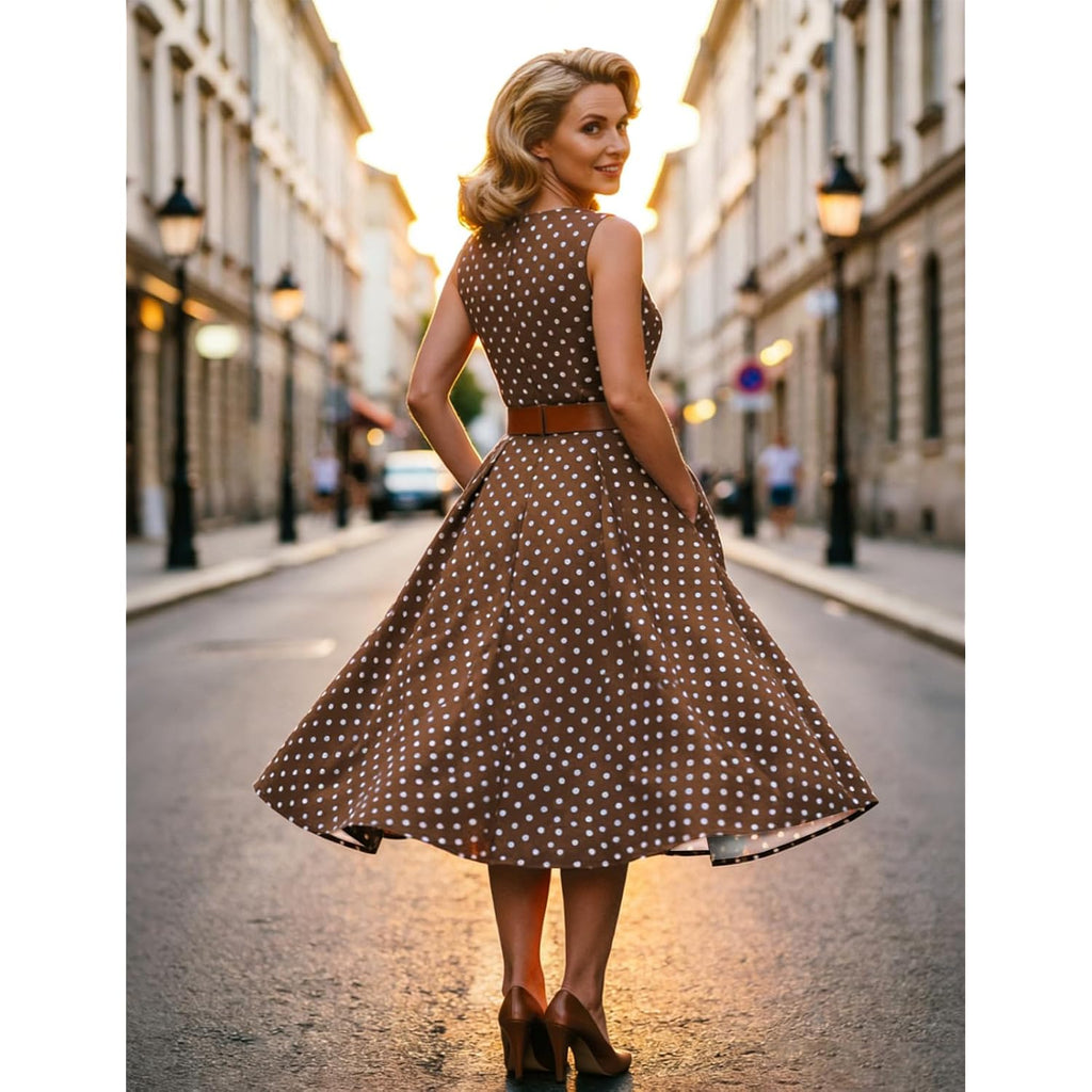 Simple Flavor Women'S Vintage Dress Sleeveless O-Neck Party Cocktail Dress