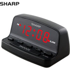 Sharp Digital Alarm Clock With Keyboard Controls, Red Led, Battery Backup