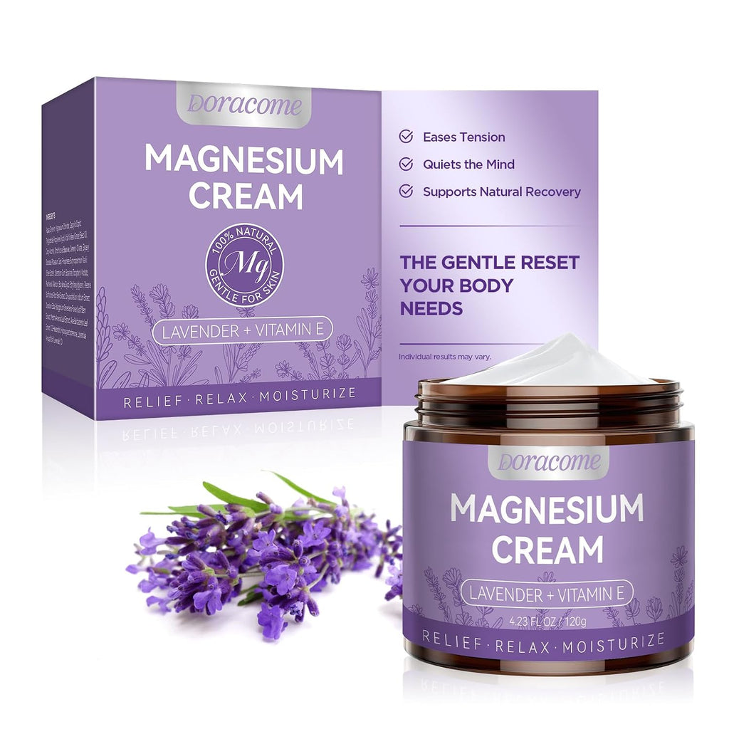 Magnesium Moisturizing Cream For Muscle Relief, Sleep Support And Stress Relief, Fast-Absorbing Formula,Skin Friendly,Lightly Scented